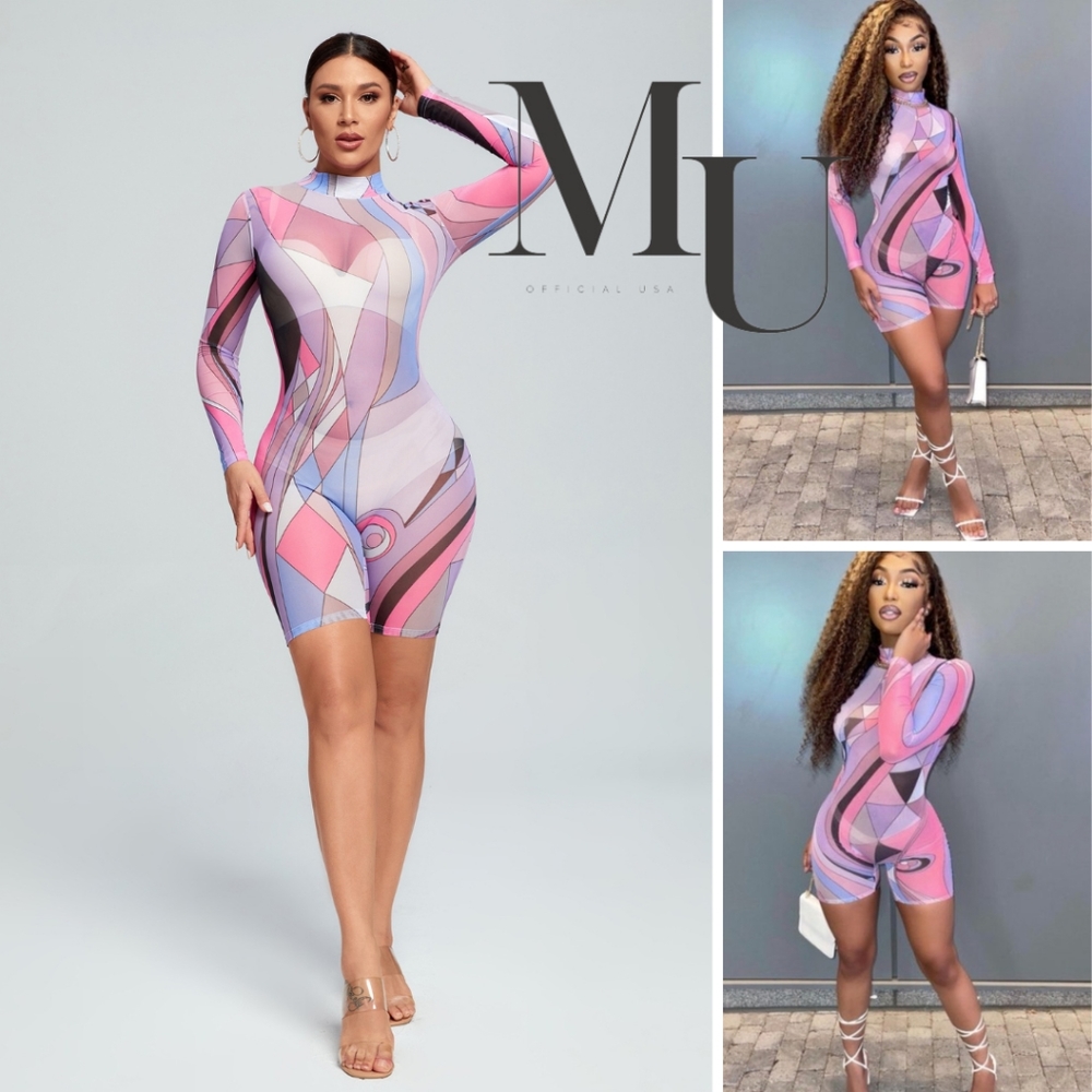 💜Retro Grade Color Wave Romper🩷 - Picture 10 of 12